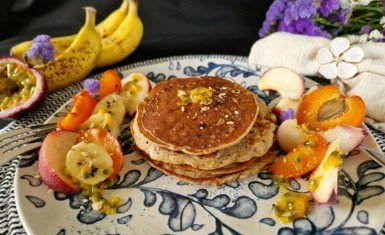 Pancakes à la banane et aux flocons d'avoine